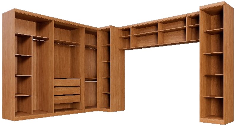Vista interna do Guarda-roupa Modulado Alemanha Ref 01